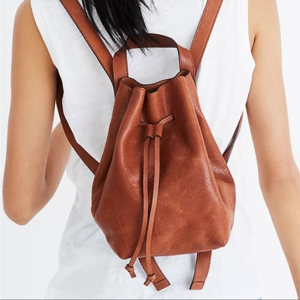 Madewell Somerset brown leather mini backpack